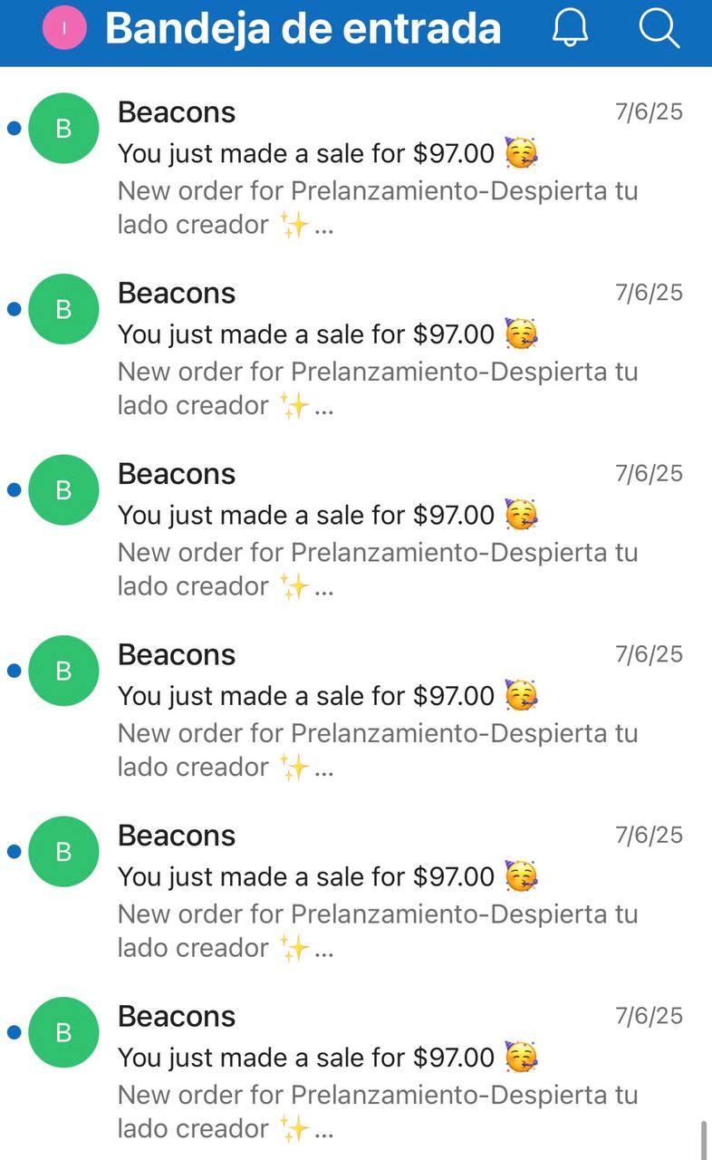 Notificación de venta